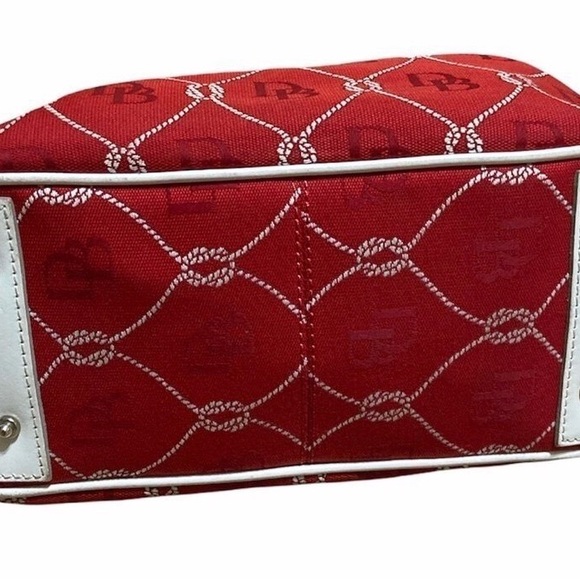 Dooney & Bourke Small Double Handle Tote Bag red & white nautical purse handbag - Picture 5 of 9
